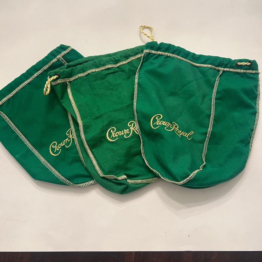 Crown Royal Green Velvet Bags